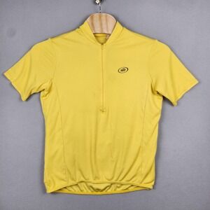 Perfomance Bicycle Jersey Mens Large Yellow Half Zip Road Bike Short Sleeve